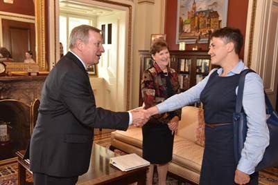 Senators Durbin and Shaheen meet with Nadiya Savchenko