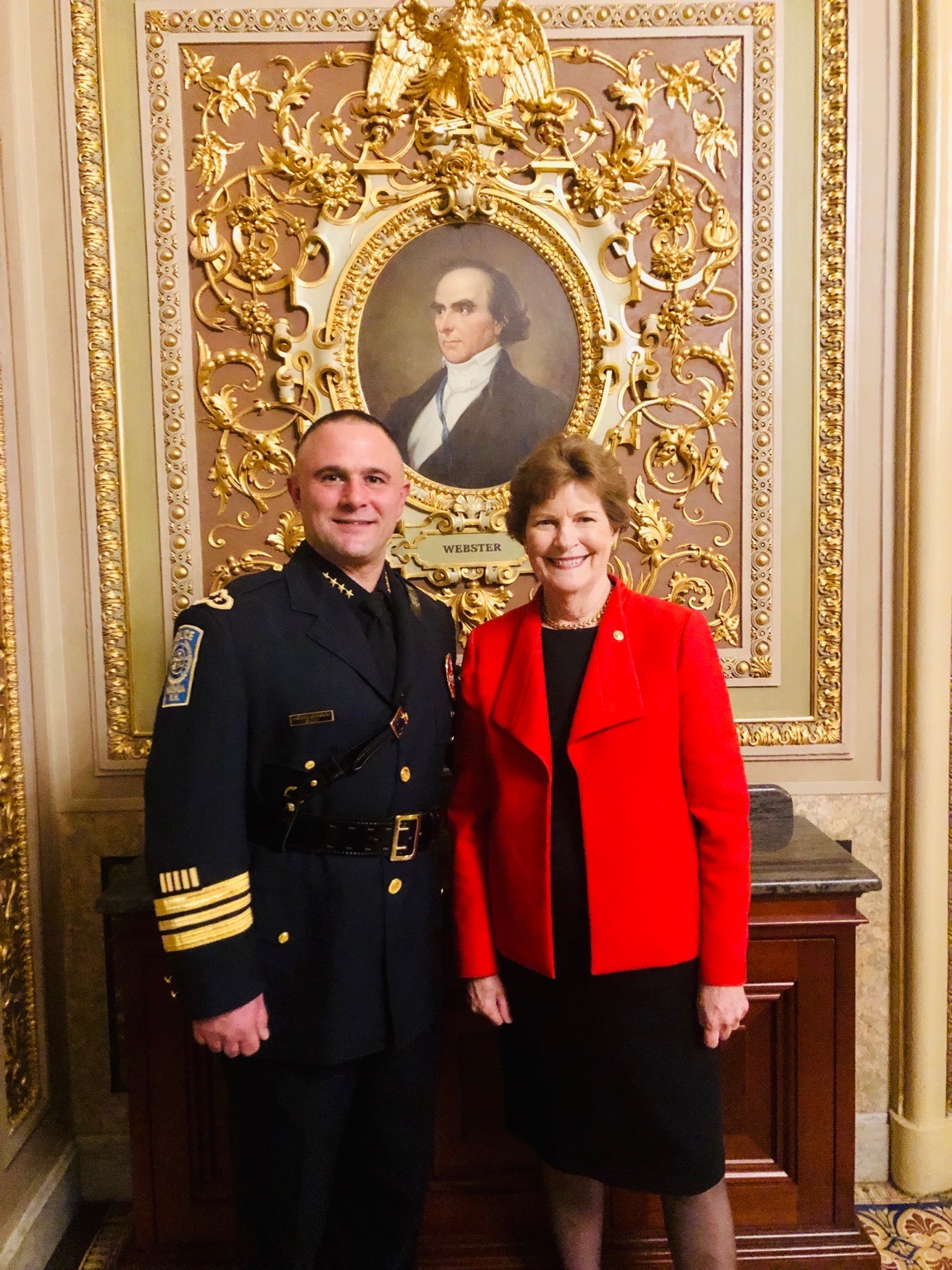 Senator Shaheen and Chief Carignan at SOTU