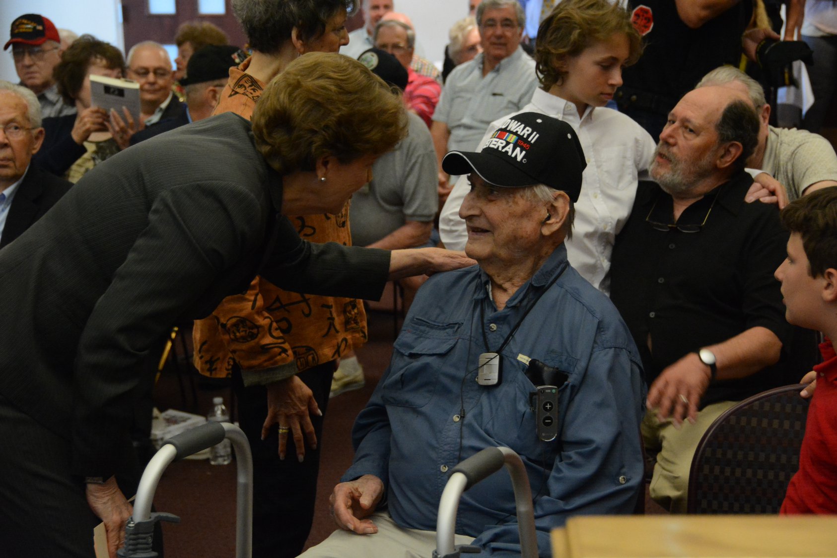 Presenting Captain Martin Gelb with the Congressional Gold Medal for his service during World War II