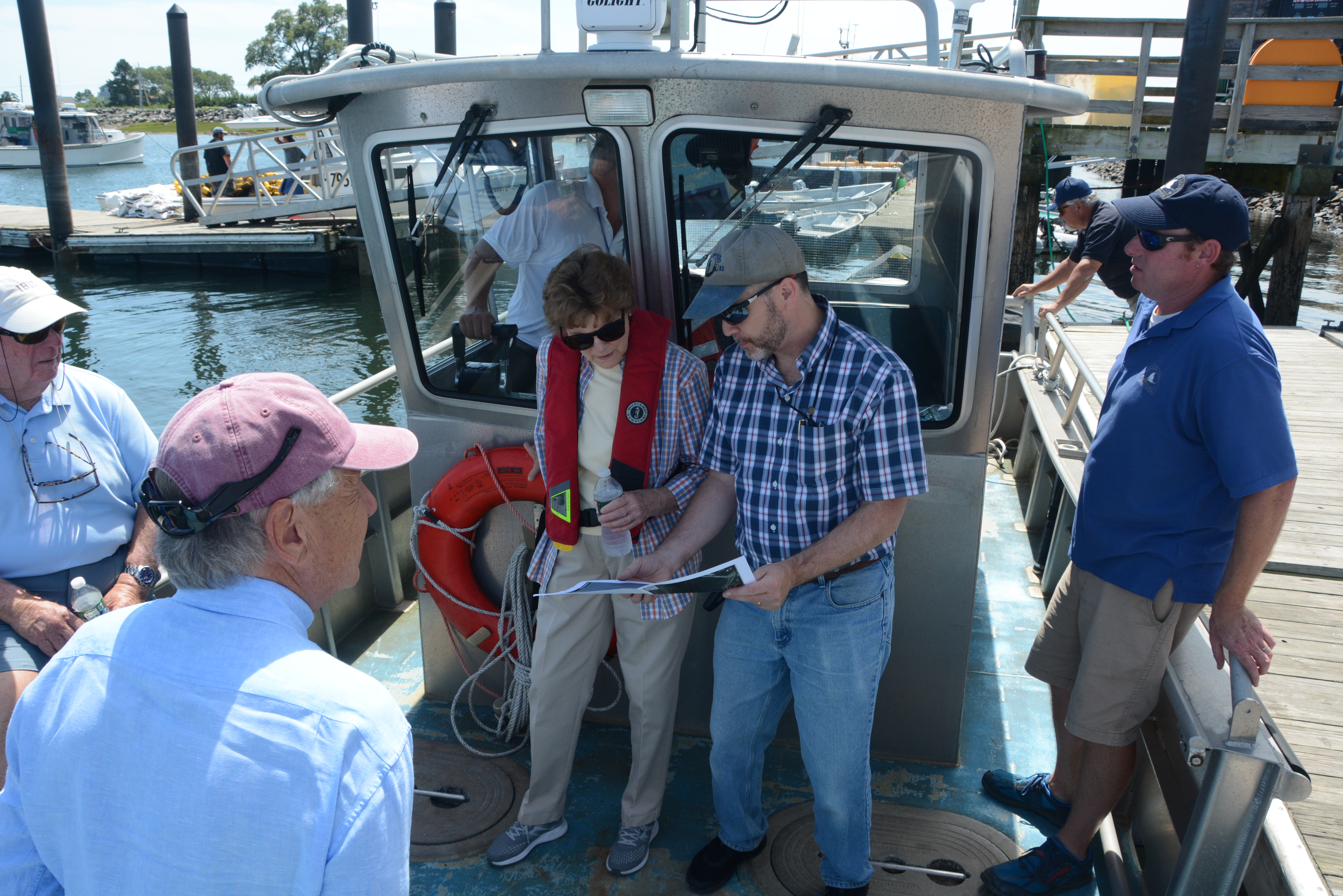 Shaheen visiting Rye Harbor