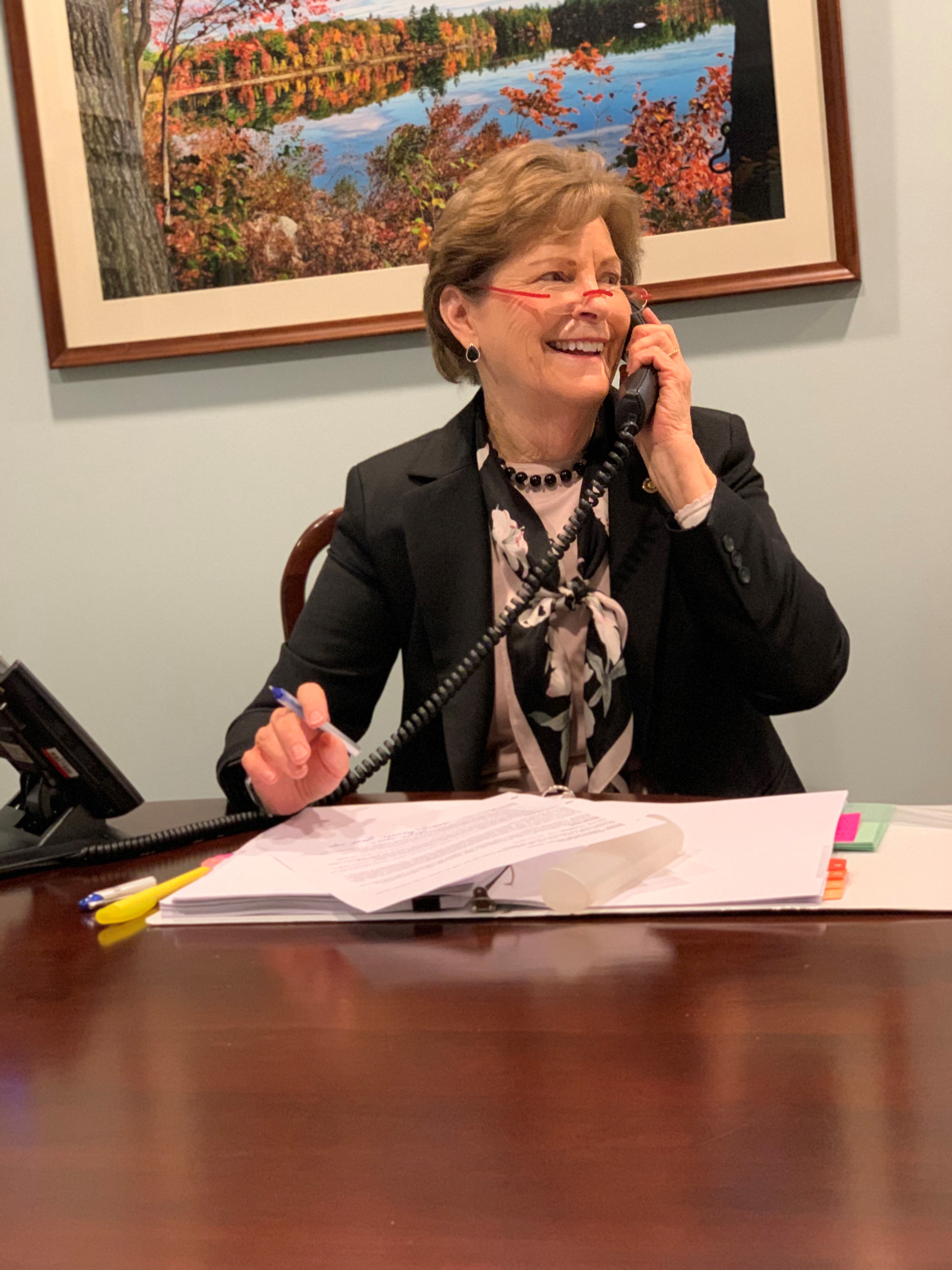 Senator Shaheen speaking to Andrea Krull