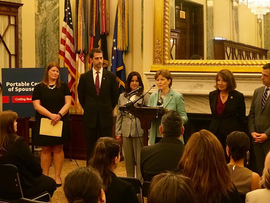At a press conference this afternoon, Senators Shaheen and Cotton announced their bipartisan bill to support military spouses with backing from Second Lady Karen Pence